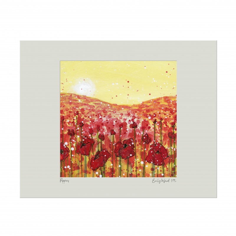 Poppies in the Sunshine  Limited Edition Print with Mount